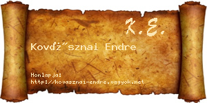 Kovásznai Endre névjegykártya