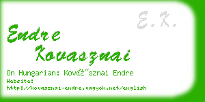 endre kovasznai business card